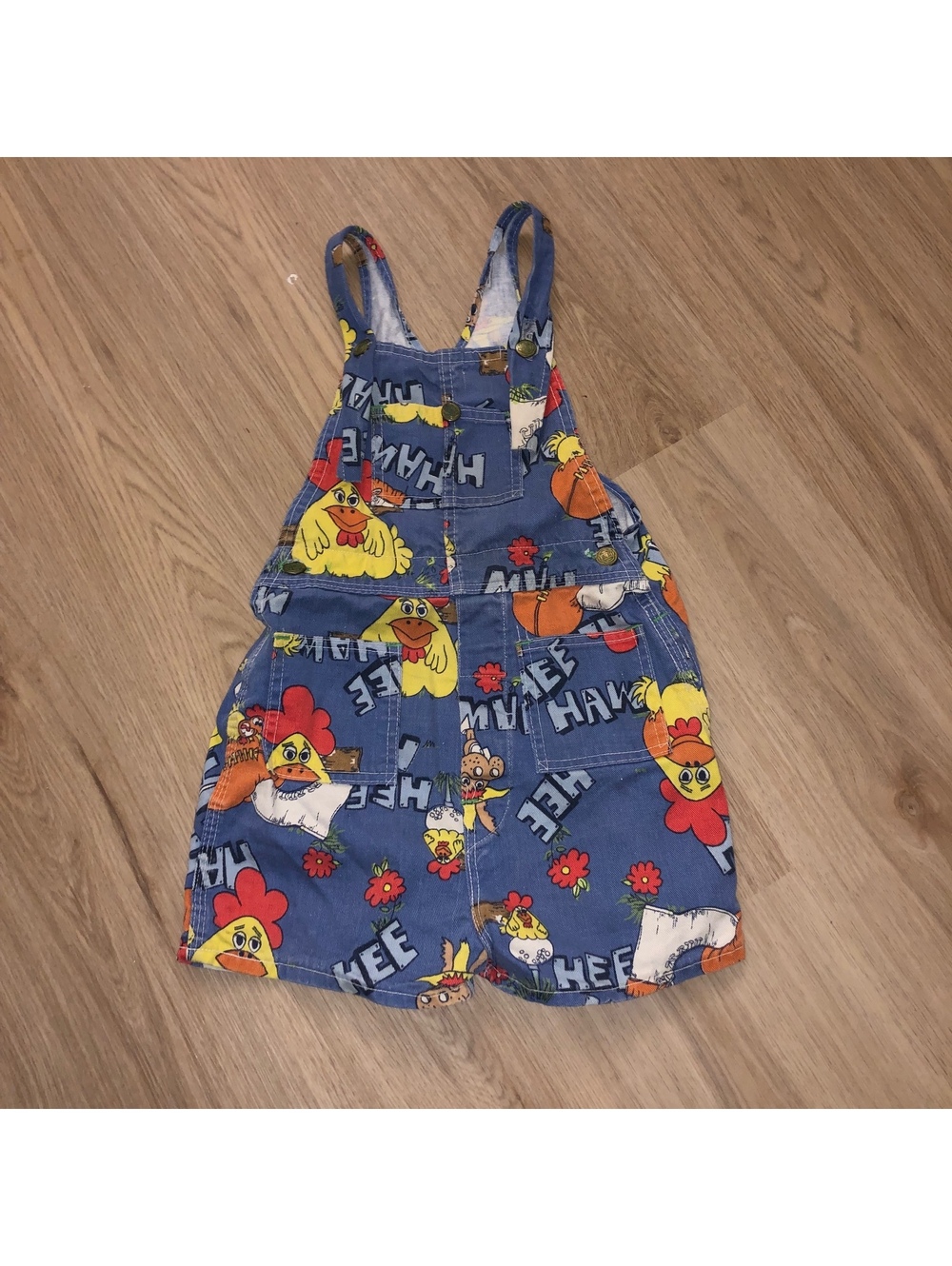 VINTAGE LIBERTY HEE HAW FARM ANIMAL SHORTS OVERALLS BIB TODDLER KIDS 2T 4T 8-10?